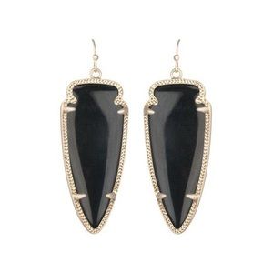 Kendra Scott Skylar Gold Drop Earrings in Black Onyx